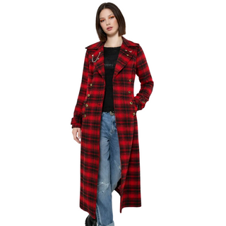 Women's Plaid Long Coat