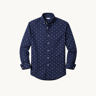 Men’s Button-Down Printed Long Sleeve Shirt