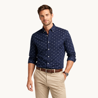 Men’s Button-Down Printed Long Sleeve Shirt
