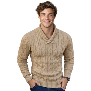 Men's Shawl Neck Sweater