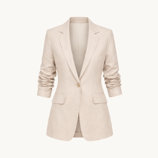 Single-Button Notched Lapel Blazer