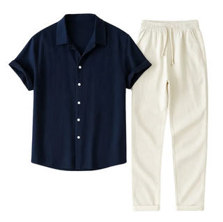 Men's Solid Tone Woven Set